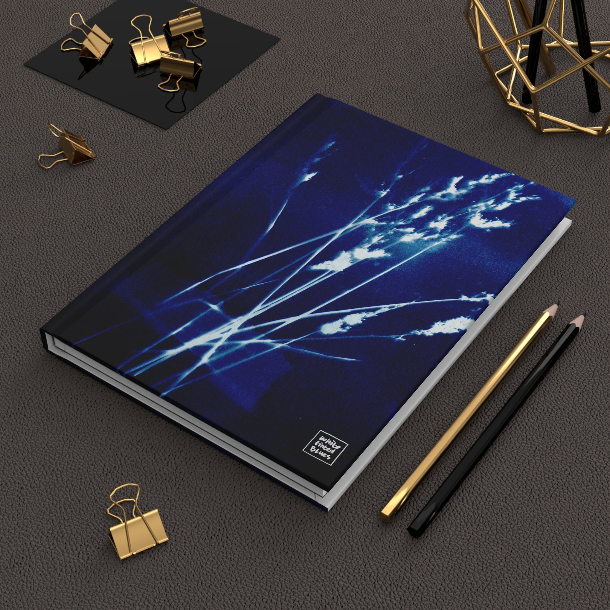 05. Wildflowers | Botanical Cyanotype Hardcover Journal, Blank Pages