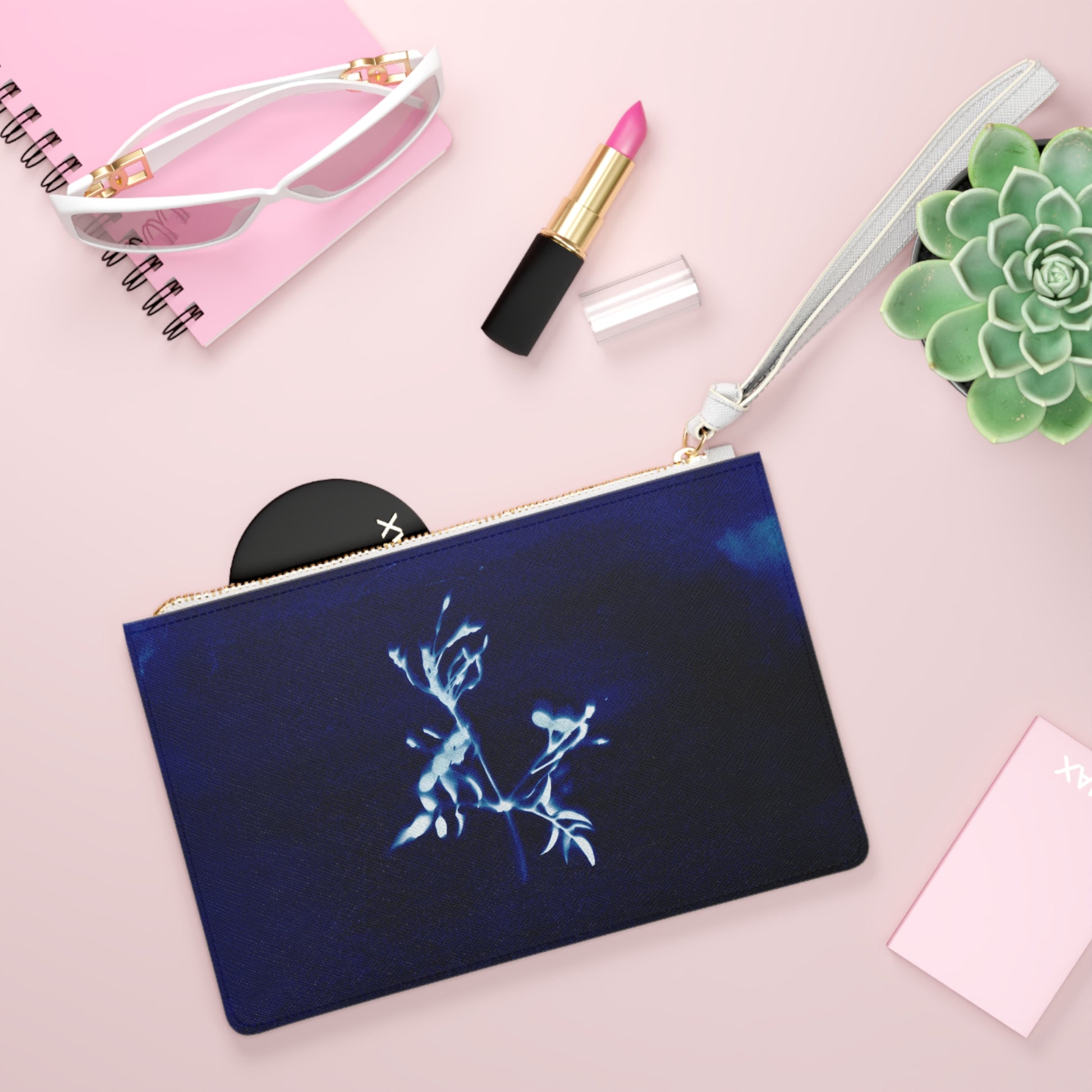 Cyanotype Botanic Clutch Bag