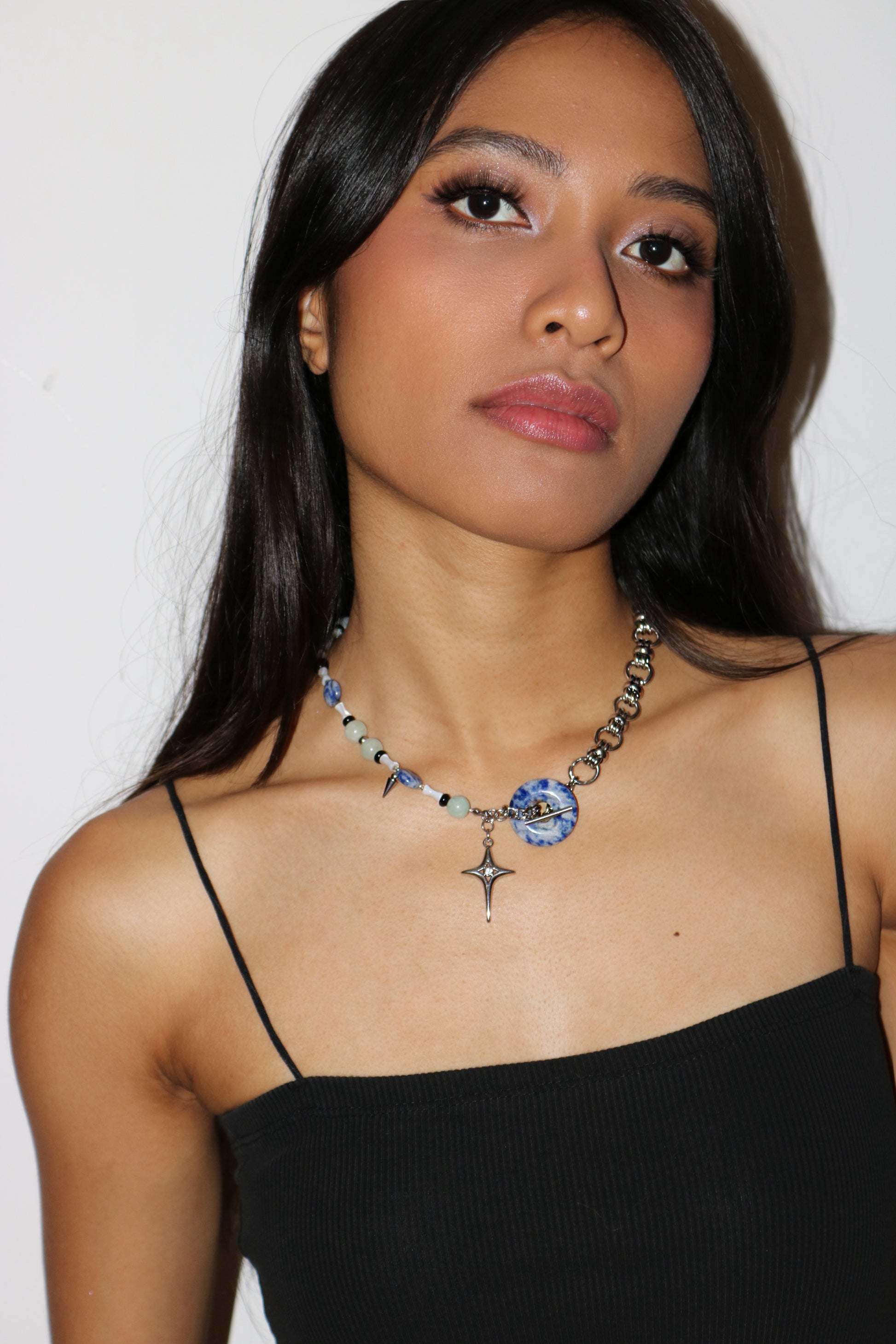 Blue Asymmetric | Jade Ring Necklace Series