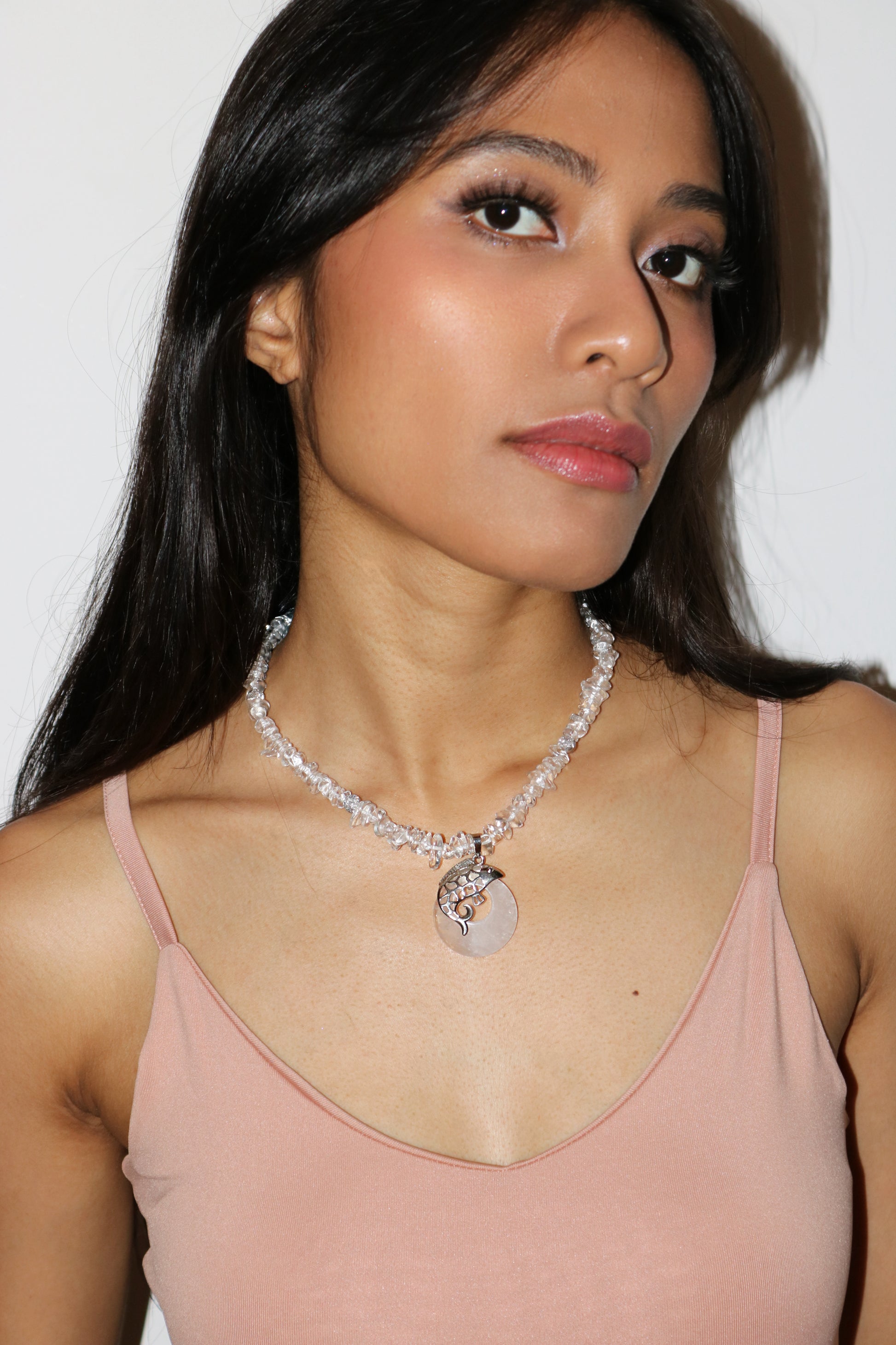 Translucent Quartz Fish Necklace