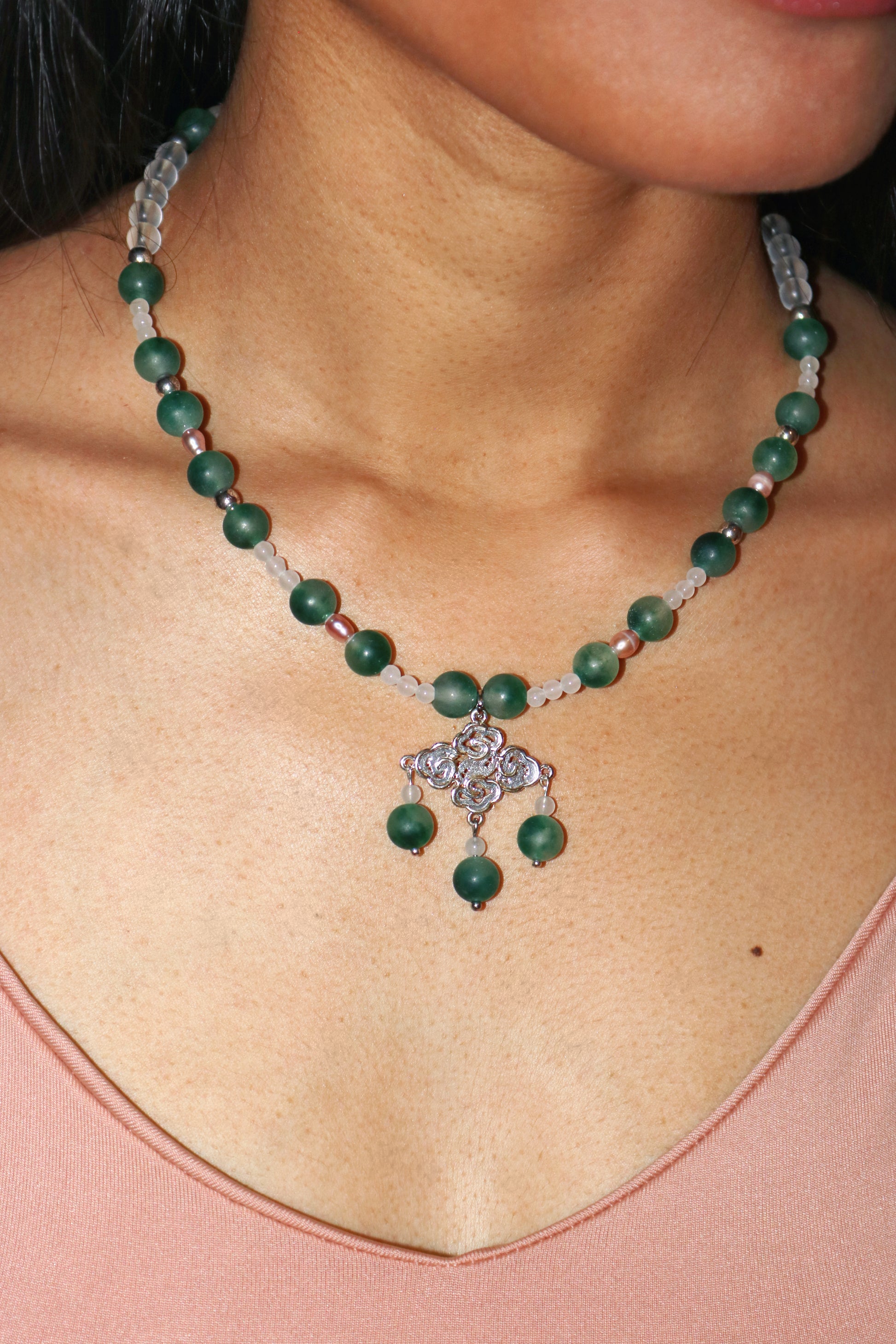 Deep Green Combi Pendant Necklace