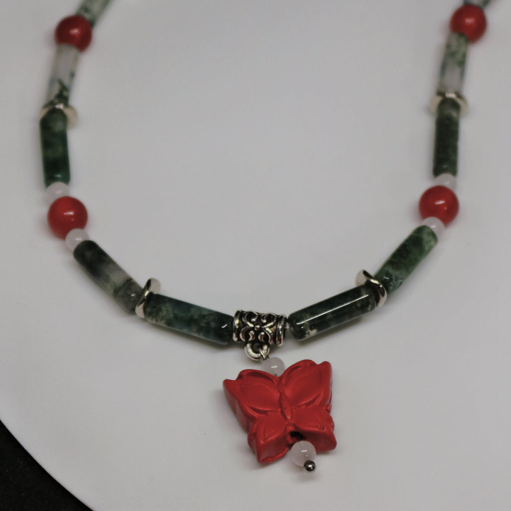 Tiny Red Butterfly Necklace