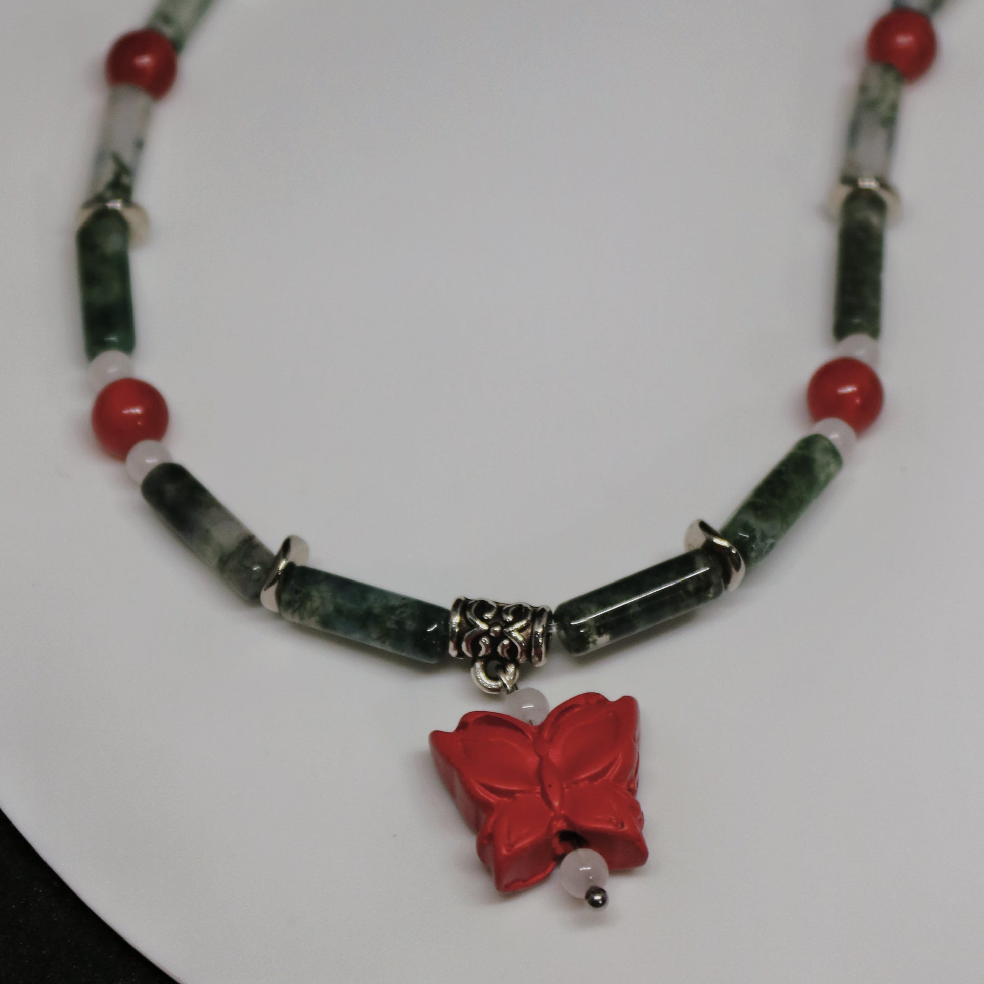 Tiny Red Butterfly Necklace