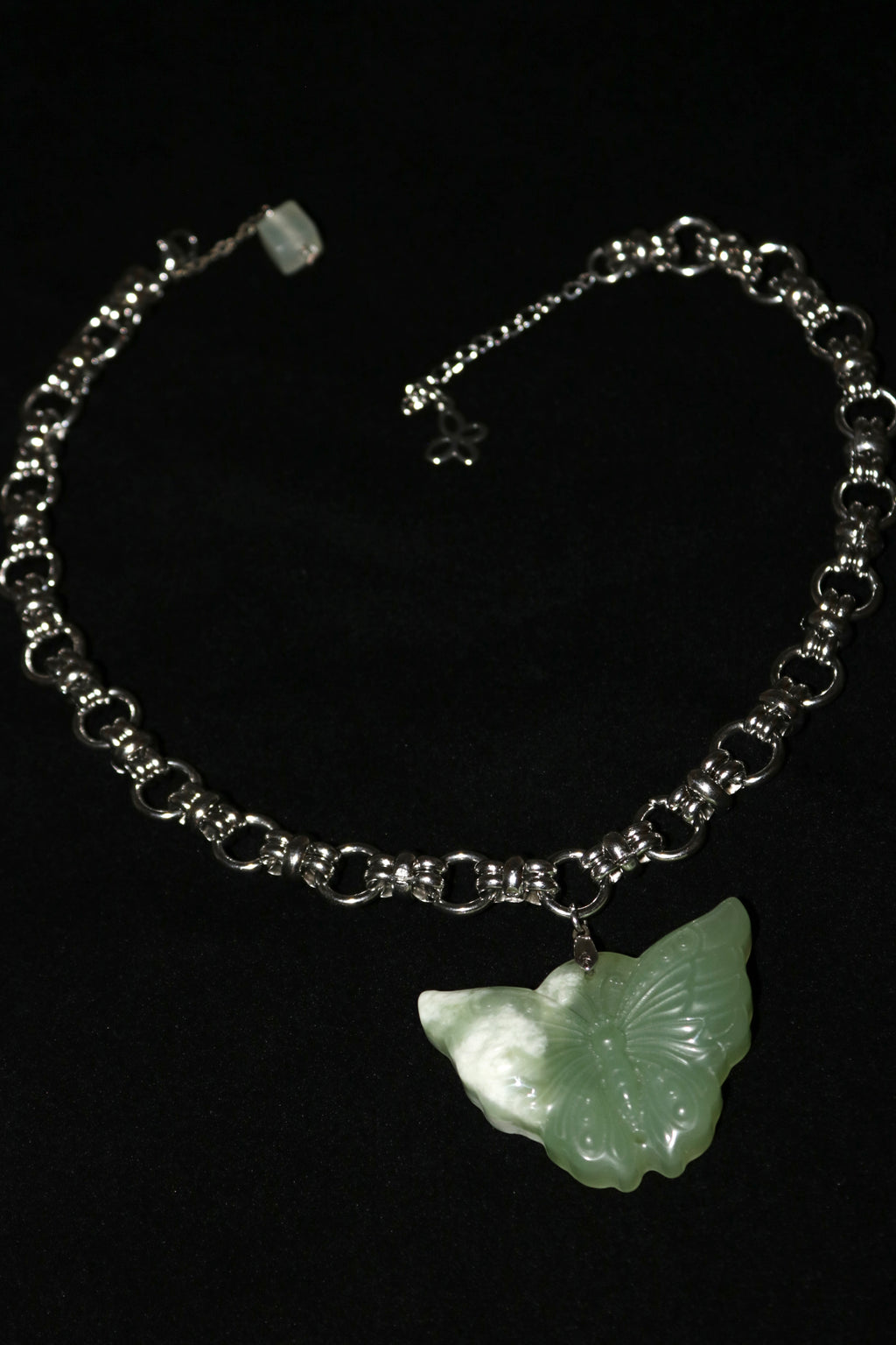 02. White Green | Jade Butterfly Necklace Series