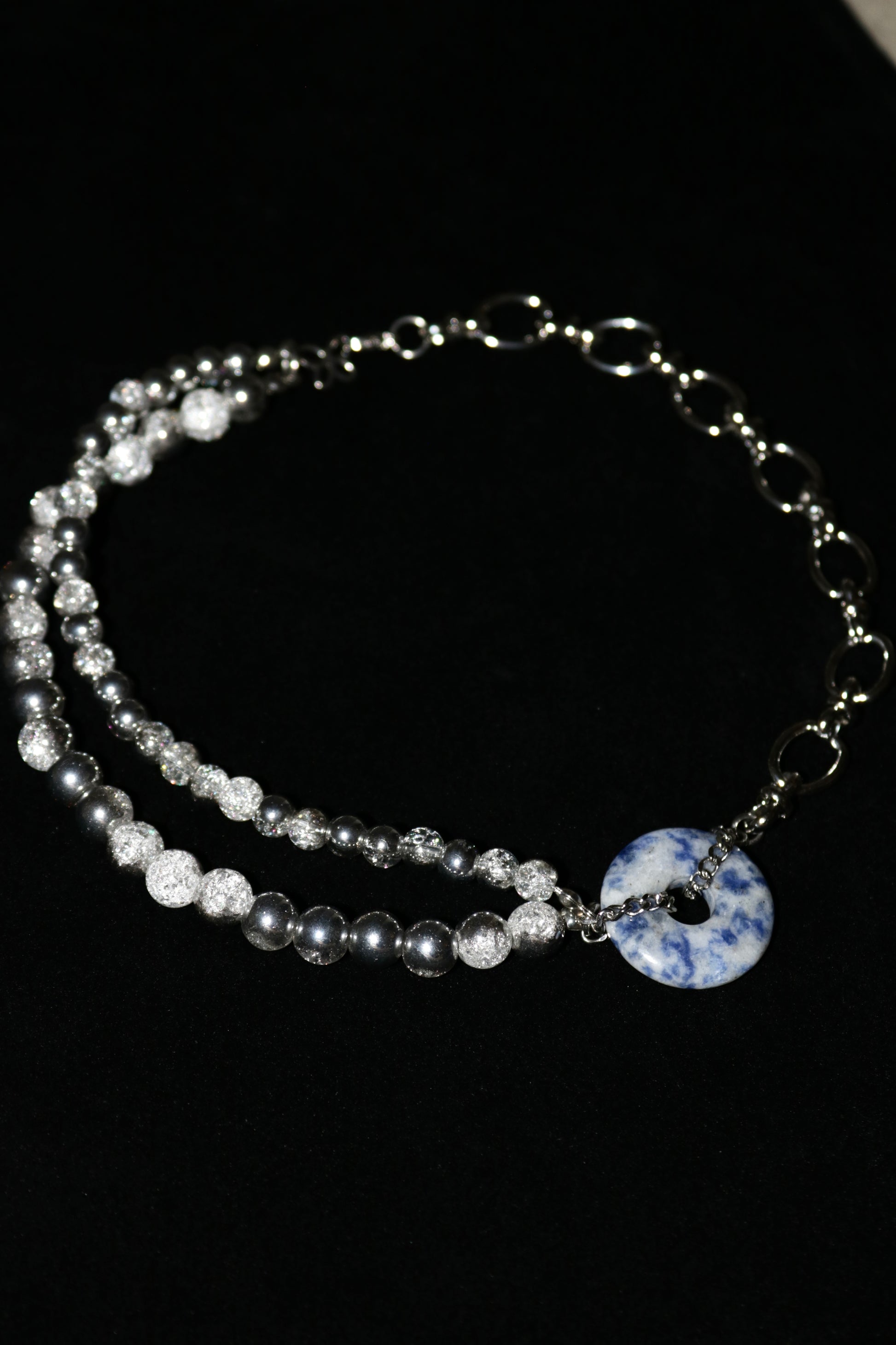 Blue Asymmetric Double | Jade Ring Necklace Series
