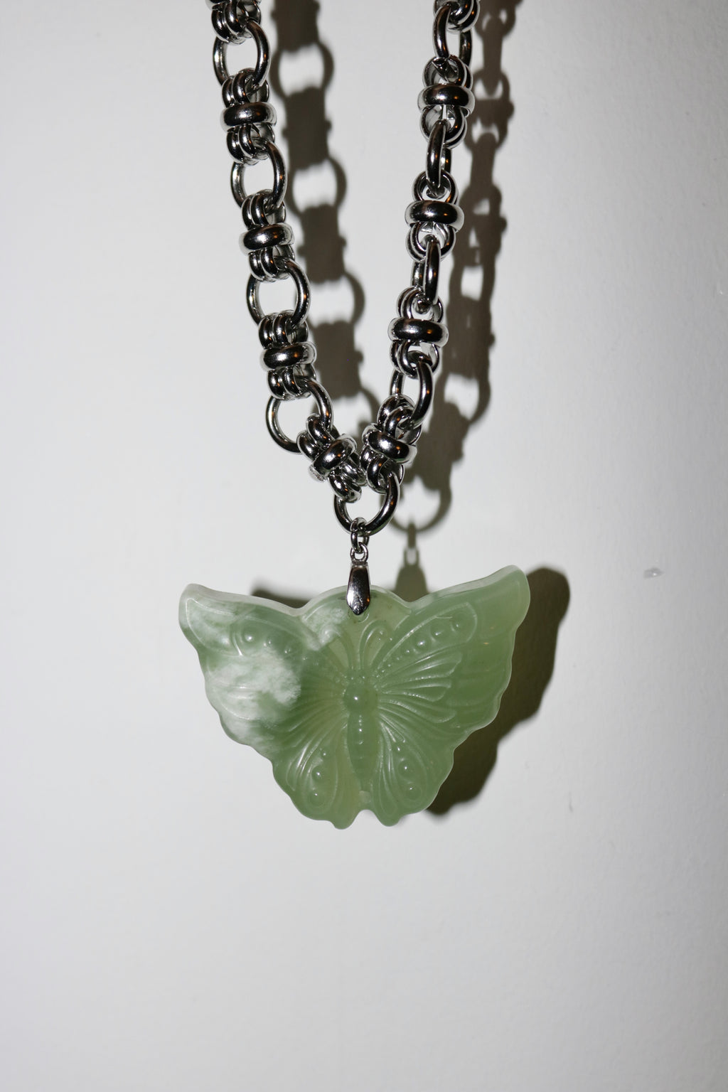 02. White Green | Jade Butterfly Necklace Series