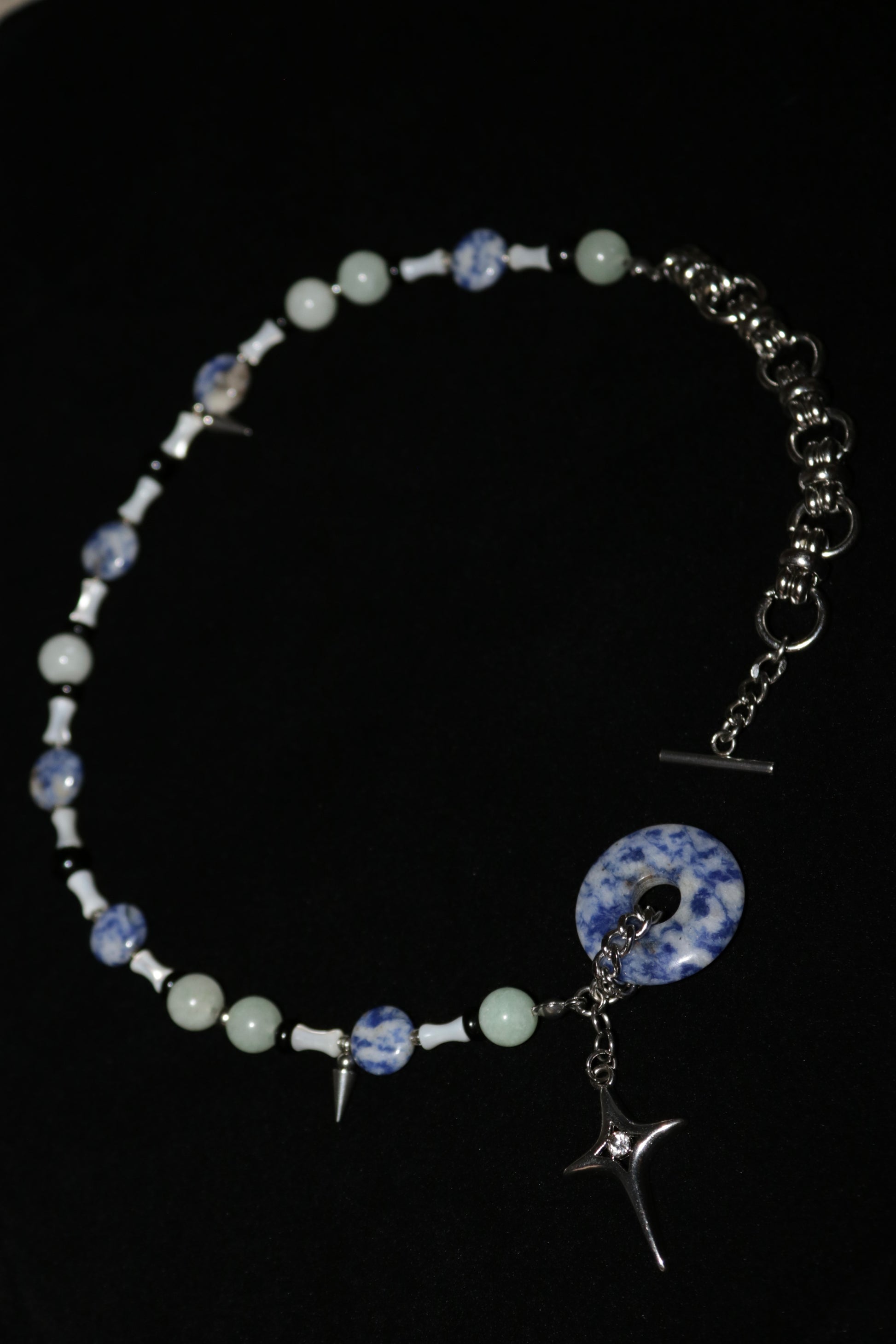 Blue Asymmetric | Jade Ring Necklace Series