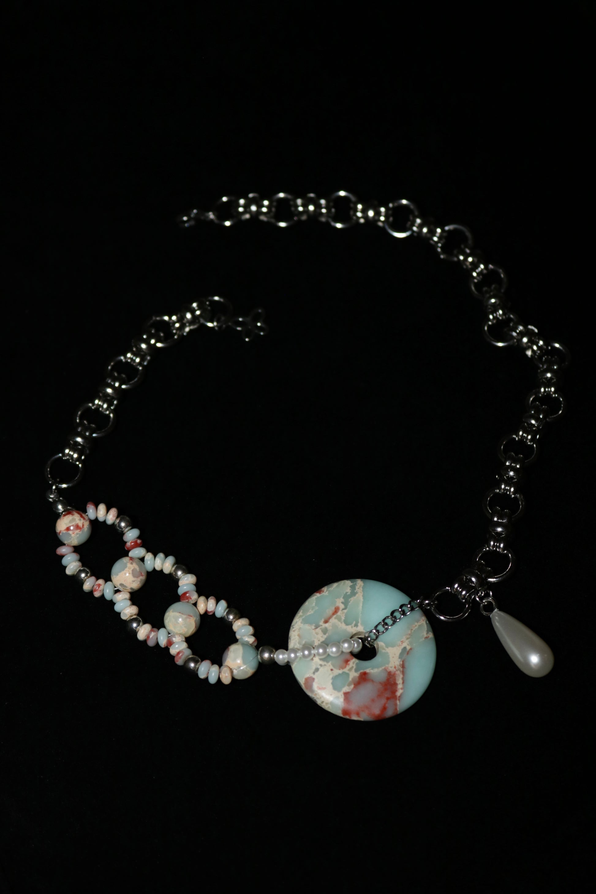 Light Blue Asymmetric | Jade Ring Necklace Series