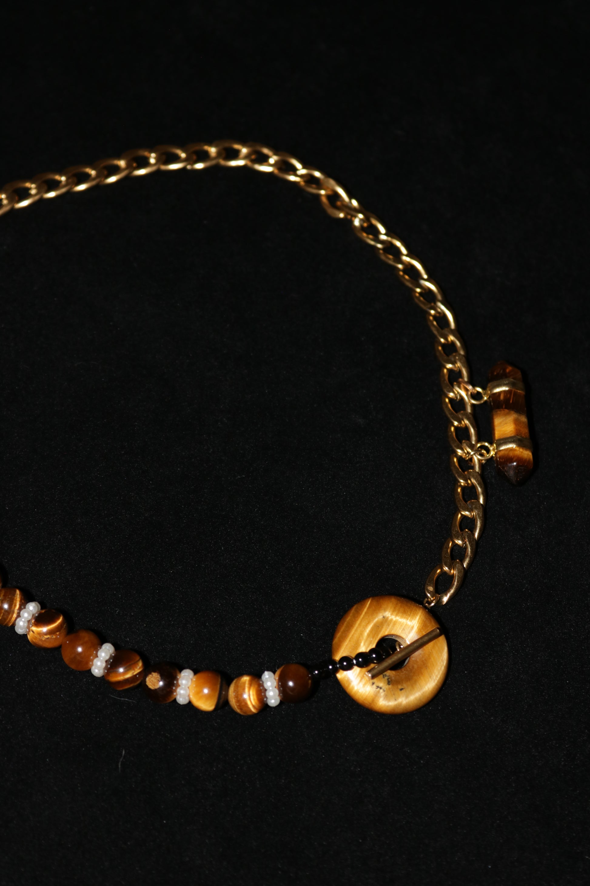 Golden Brown Asymmetric | Jade Ring Necklace Series