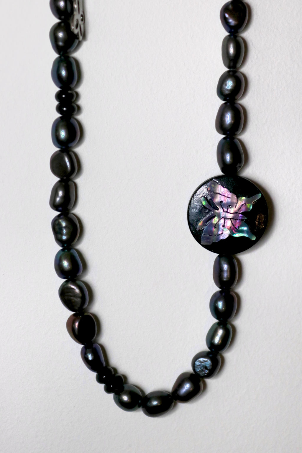 Black Nacre Butterfly Pendant Necklace