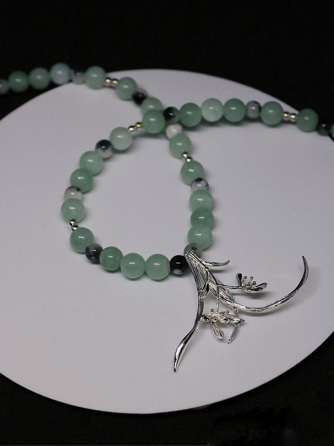 Orchid Pendant Jade Necklace