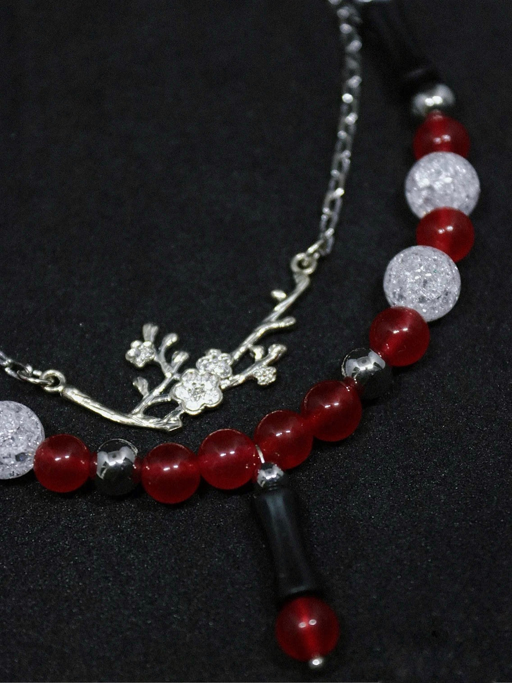Layered Black-Red Necklace