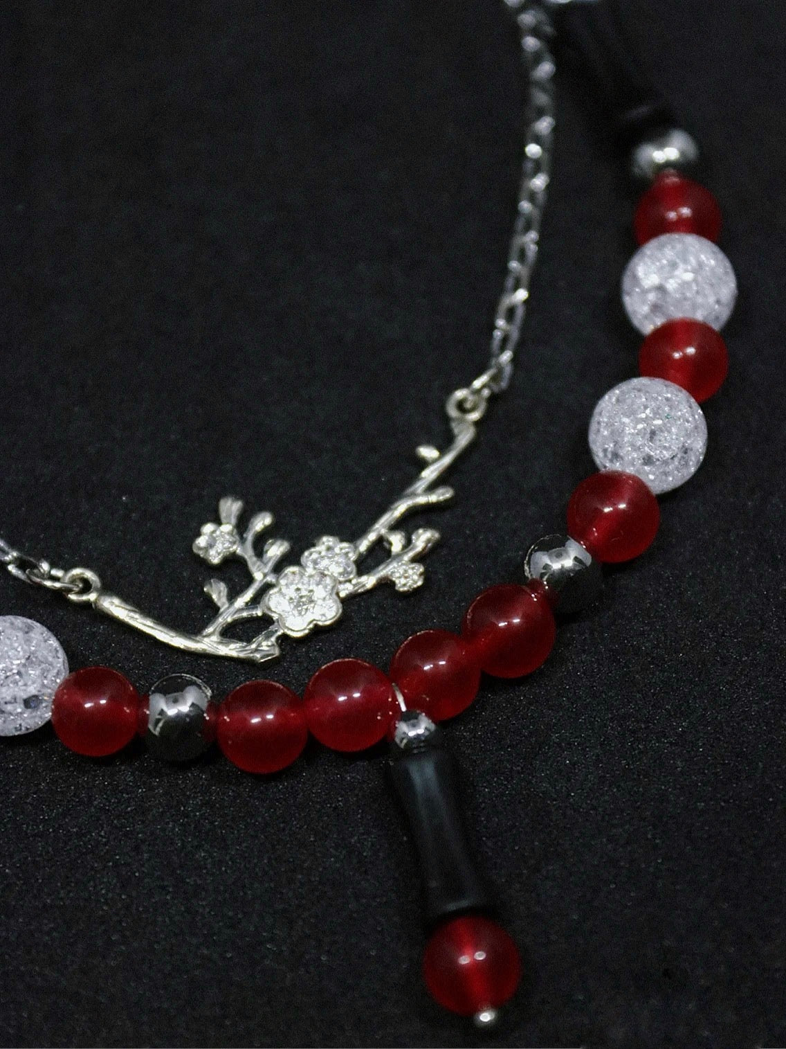 Layered Black-Red Necklace
