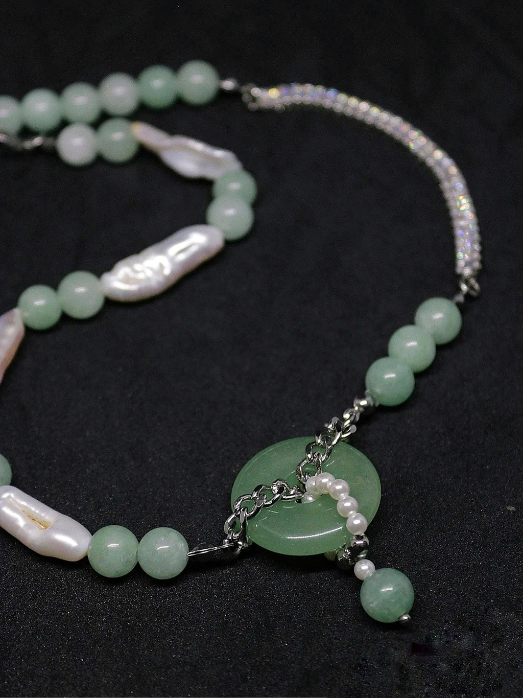 Green Pearl 02 | Jade Ring Necklace Series
