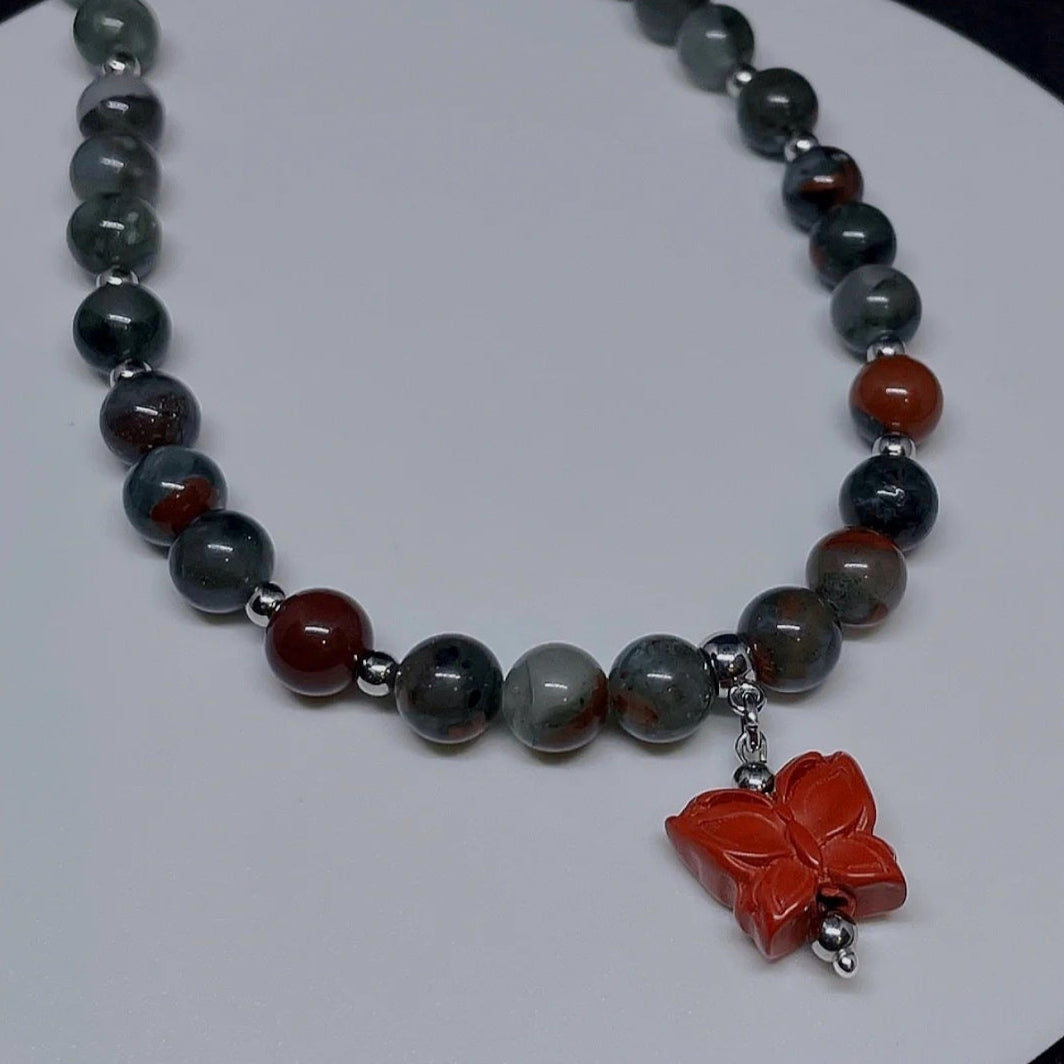 Tiny Red Butterfly Necklace