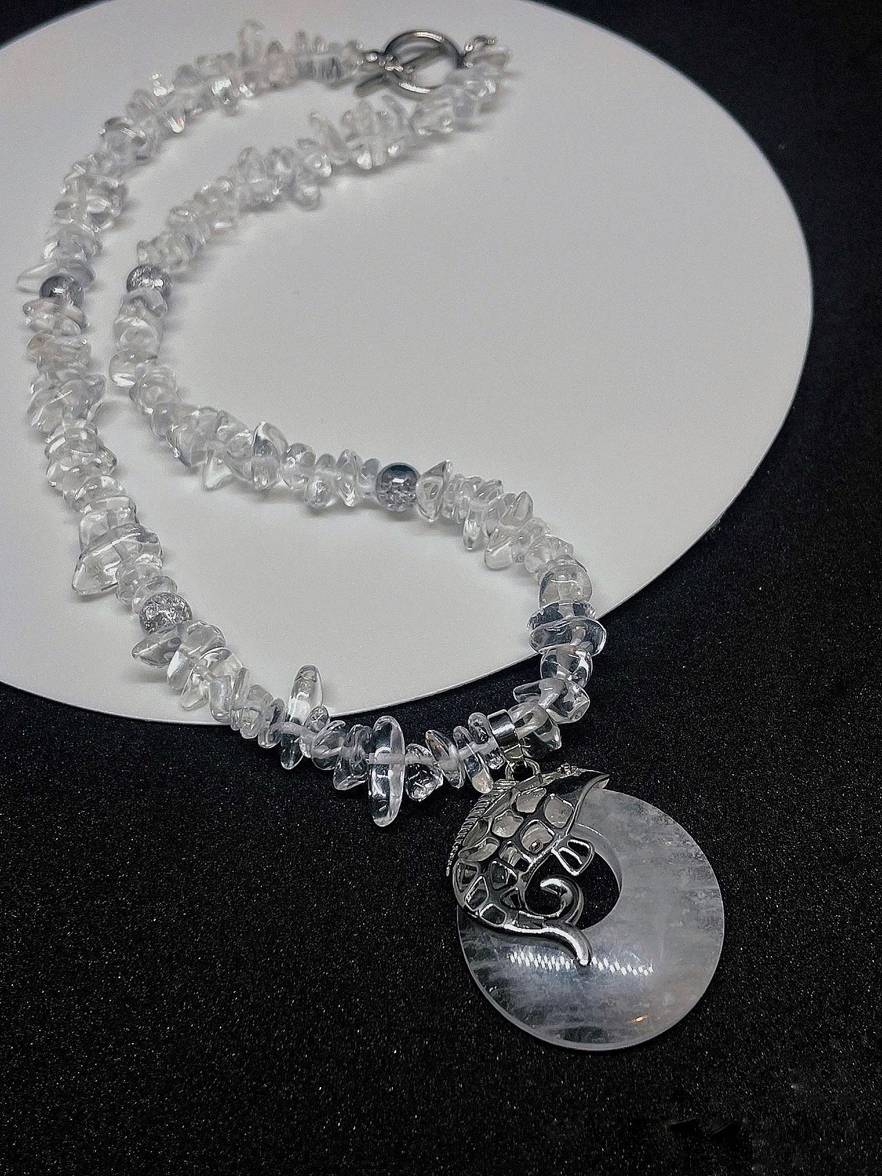 Translucent Quartz Fish Necklace
