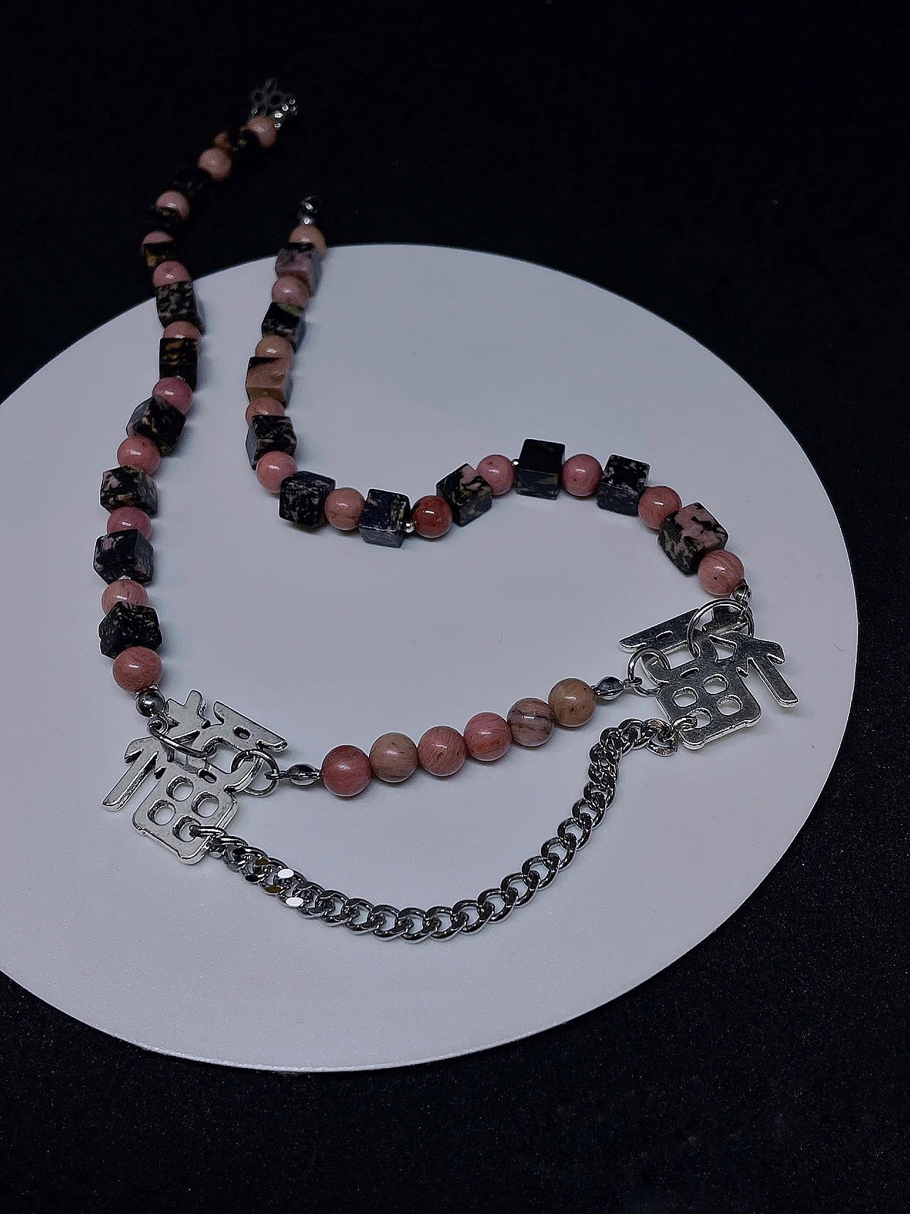 Black-Pink Bead Necklace