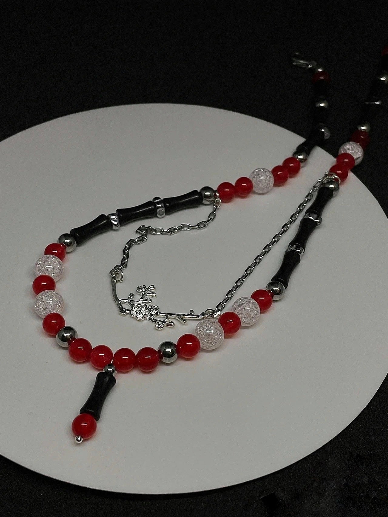 Layered Black-Red Necklace