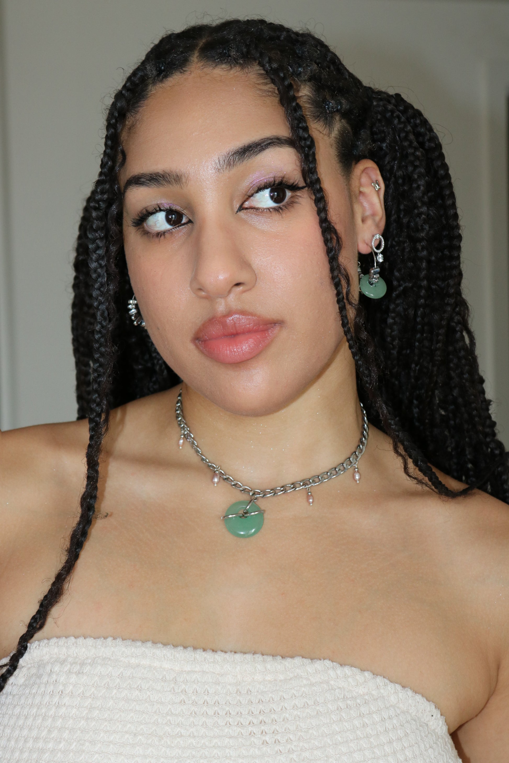 Green Pearl 01 | Jade Ring Necklace Series