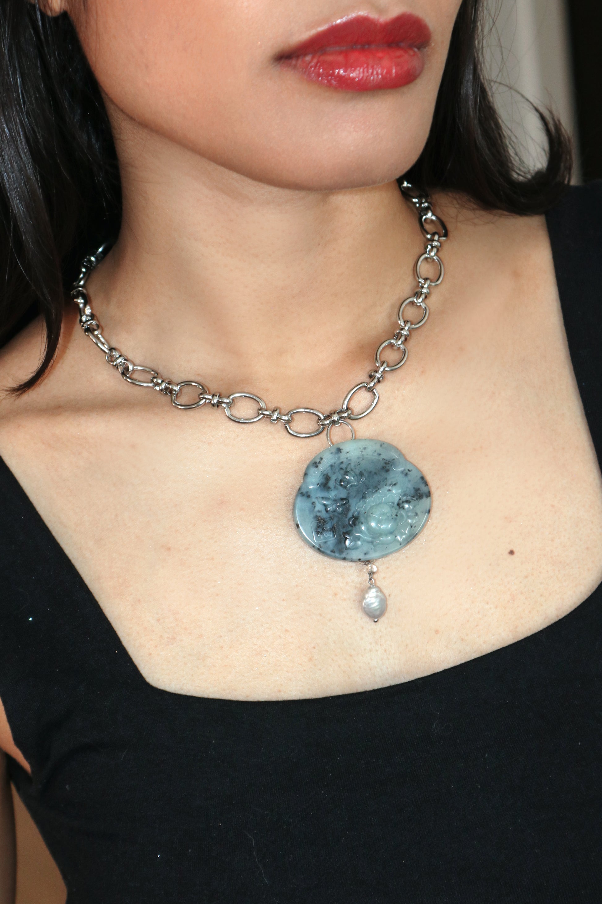 Flower Pendant | Jade Necklace