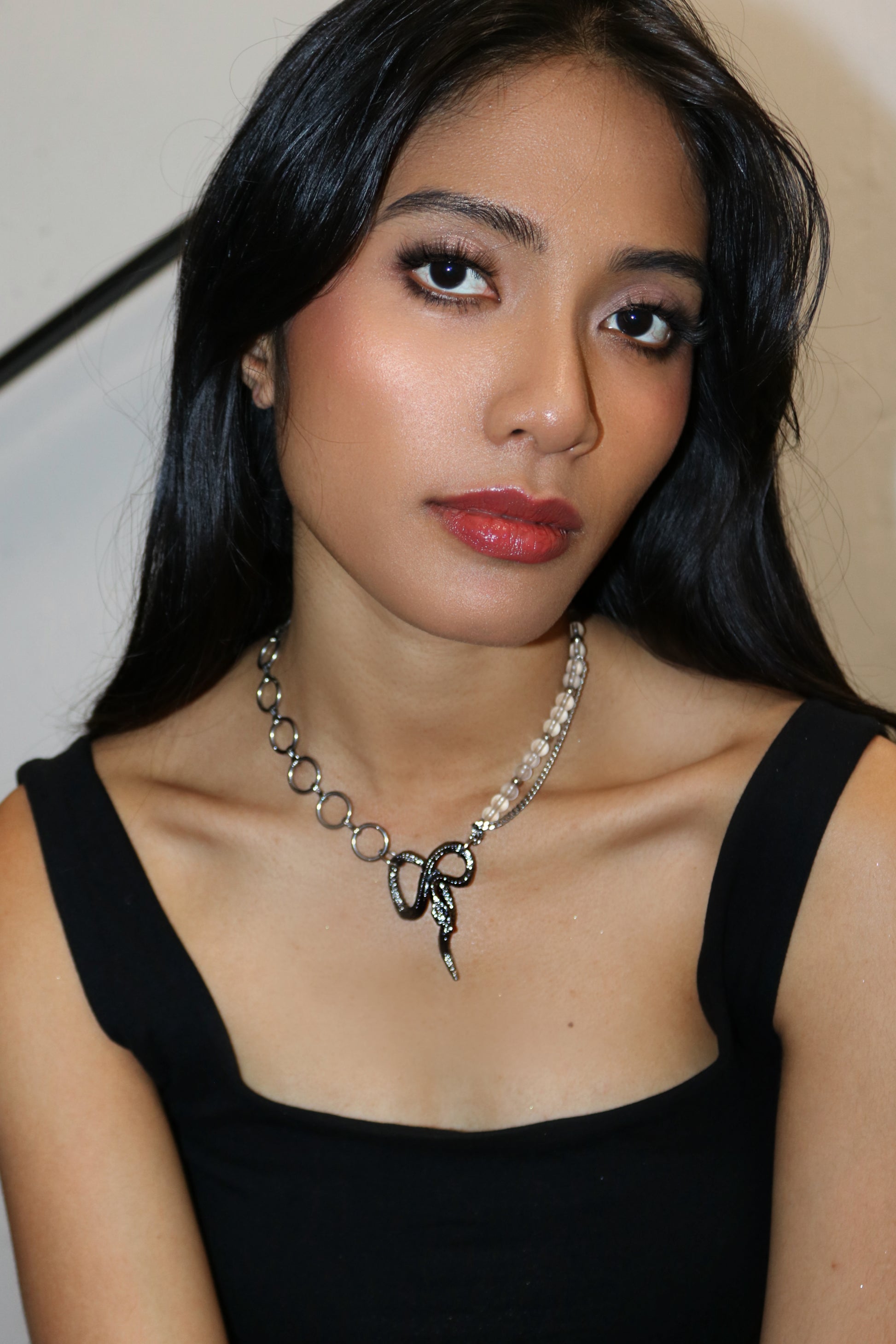 Black Snake Asymmetric Necklace